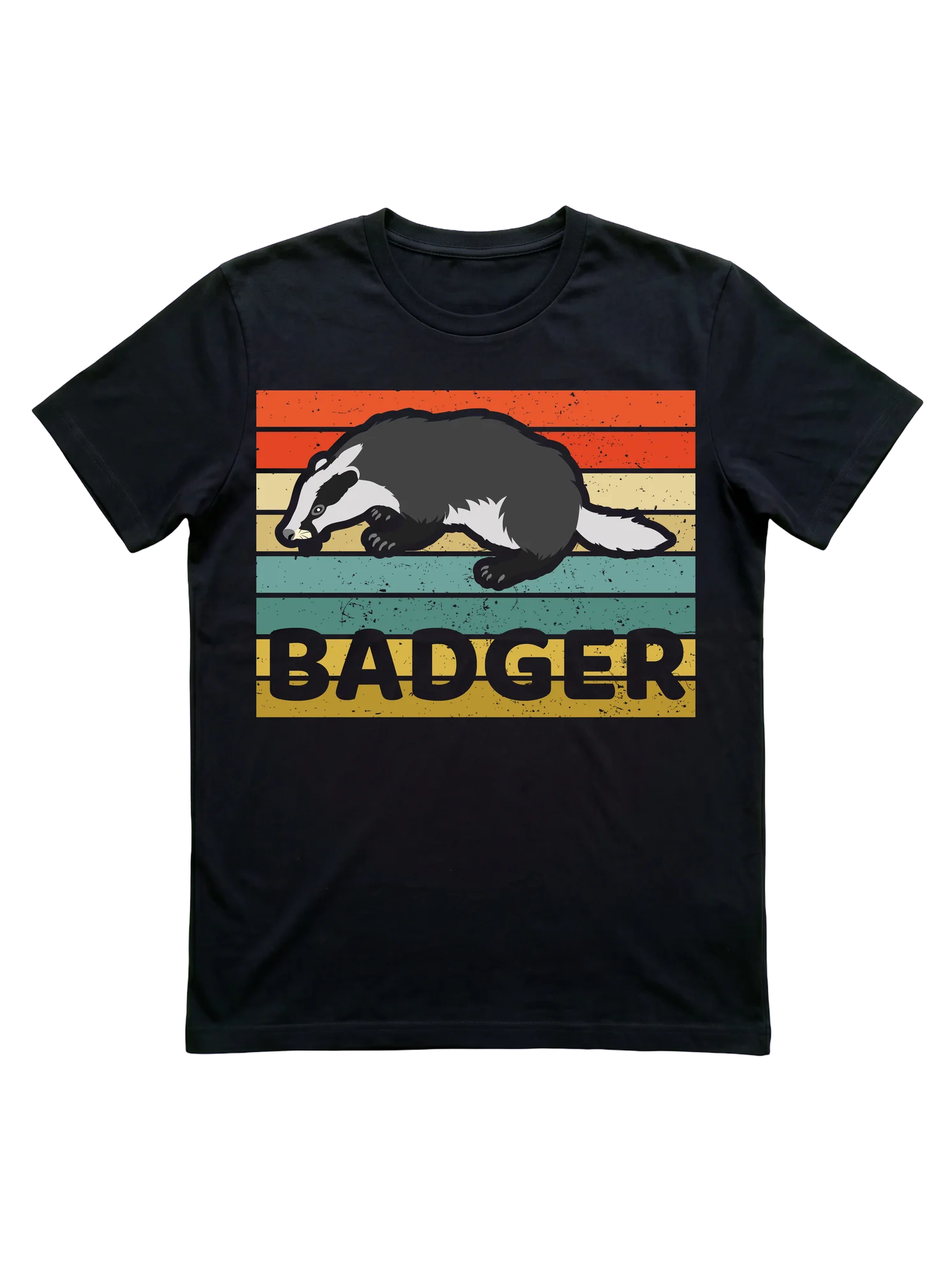 What if your daily badger t-shirt carried burnt orange retro stripes instead of nature-society greens?