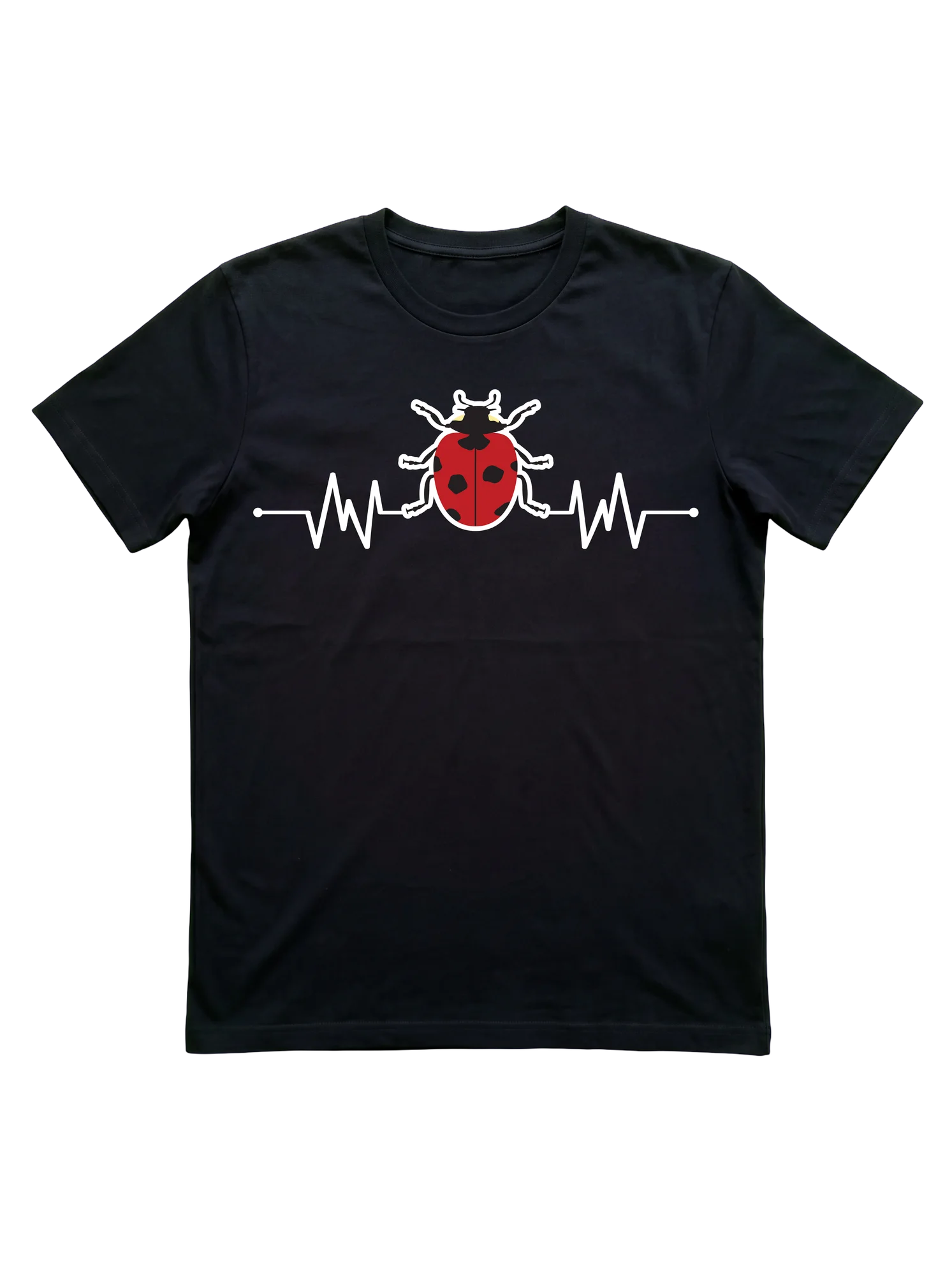 Ladybug EKG Heartbeat T-Shirt for Nature Lovers