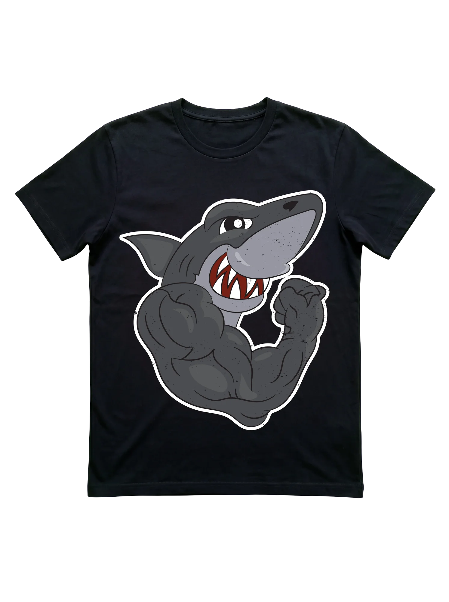 Flexing Shark T-Shirt for Gym Fans and Ocean Lovers
