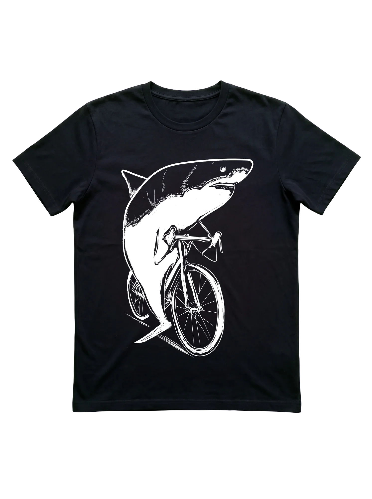 Cycling Shark Bicycle T-Shirt for Ocean Lovers