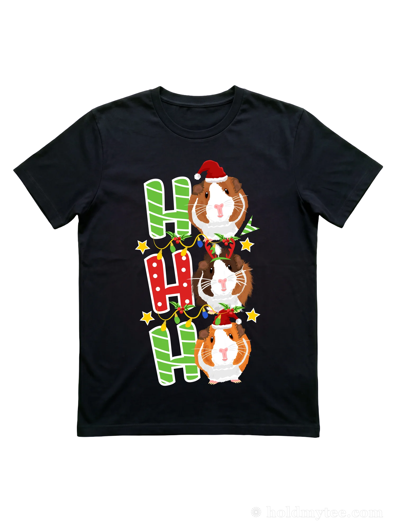 Show Your Cavy Christmas Spirit With the Ho Ho Ho Stacked Guinea Pig T-Shirt