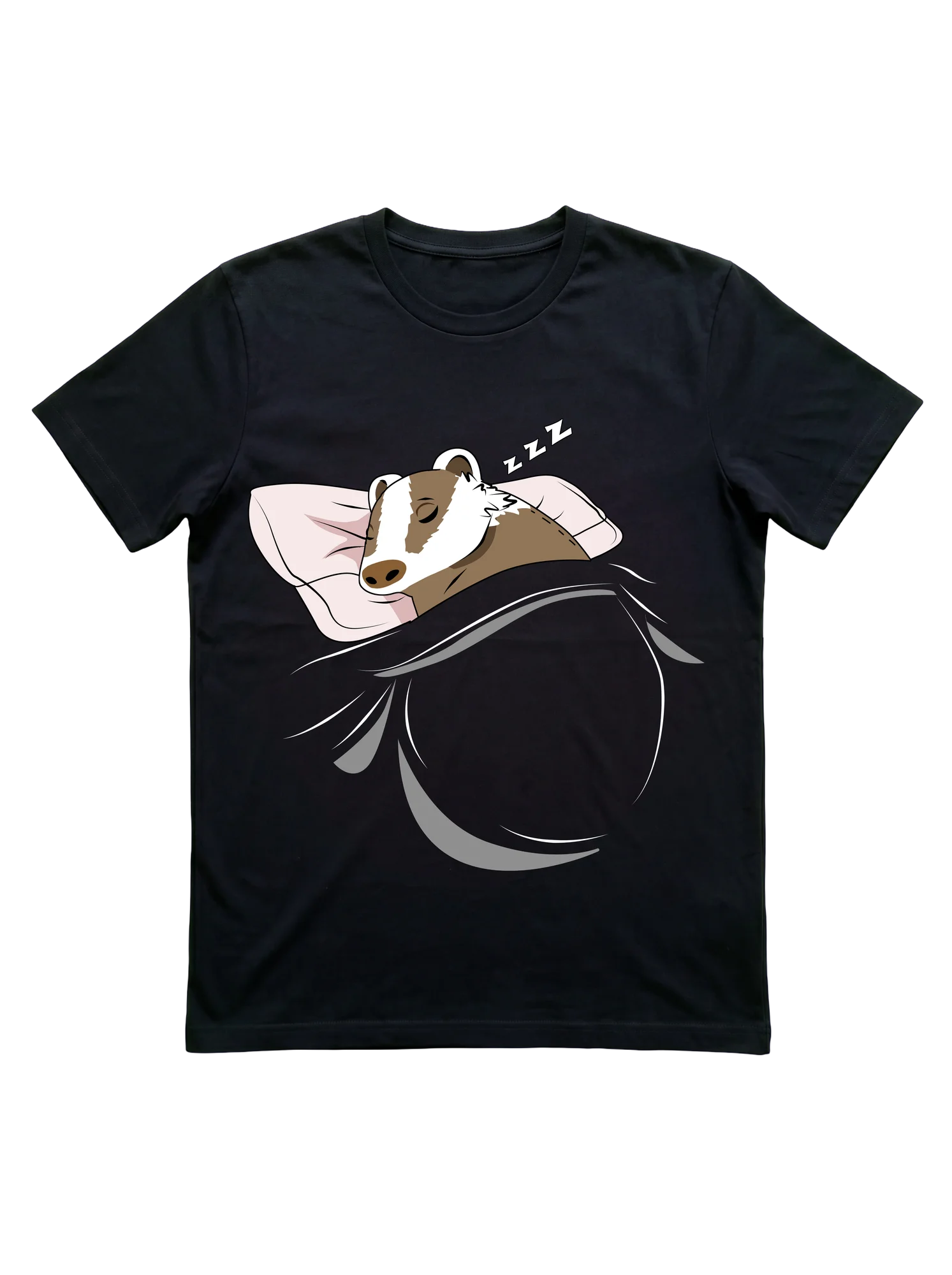 Cozy Sleeping Badger T-Shirt for Nocturnal Animal Lovers