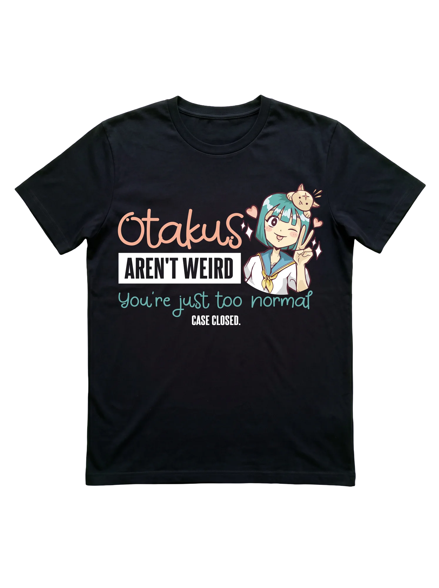 Whether you're loud at anime club or quiet at the manga shop, this otaku-pride t-shirt reframes the room