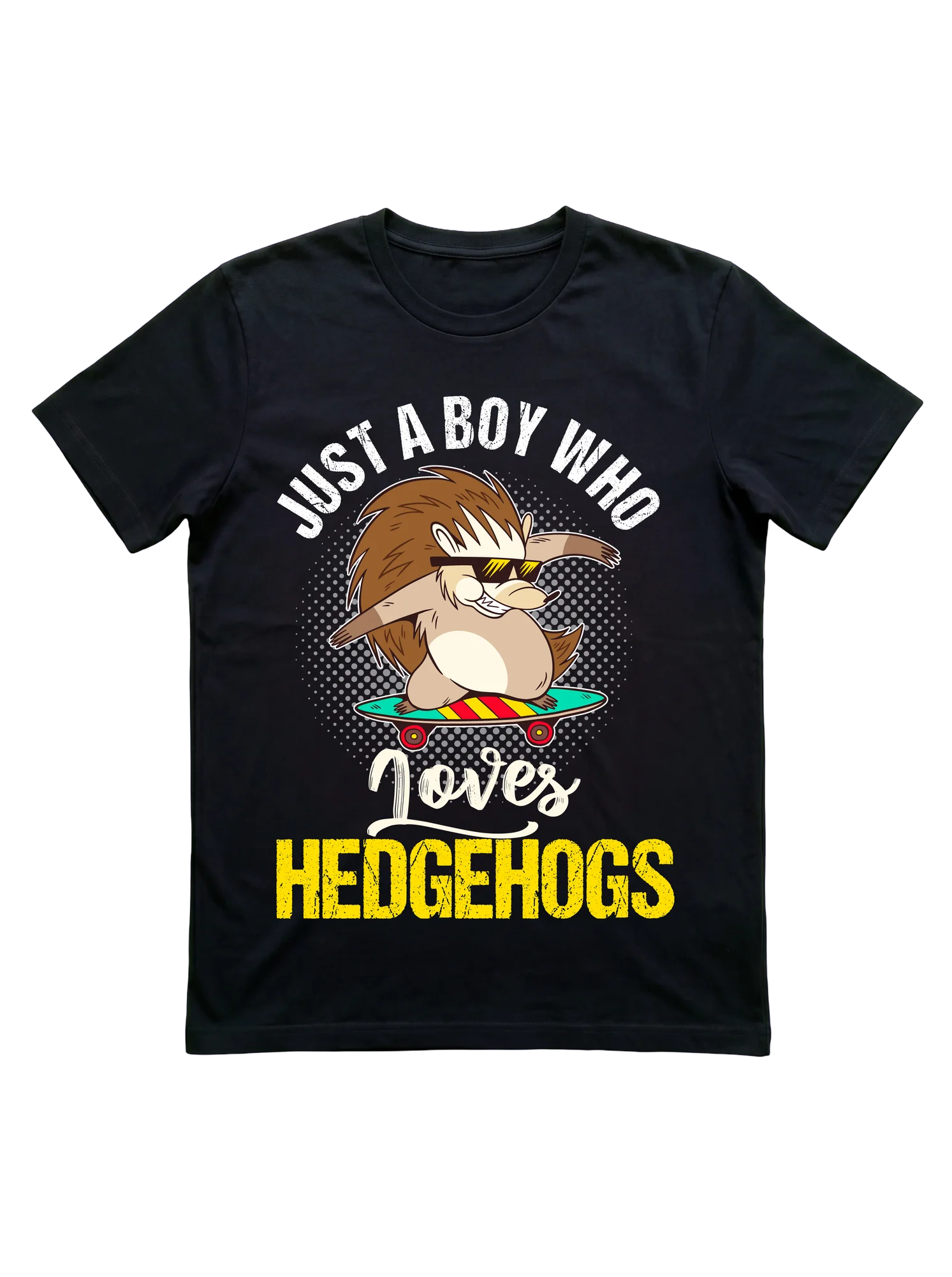 Skateboarding Hoglet T-Shirt for Boys Who Love Hedgehogs