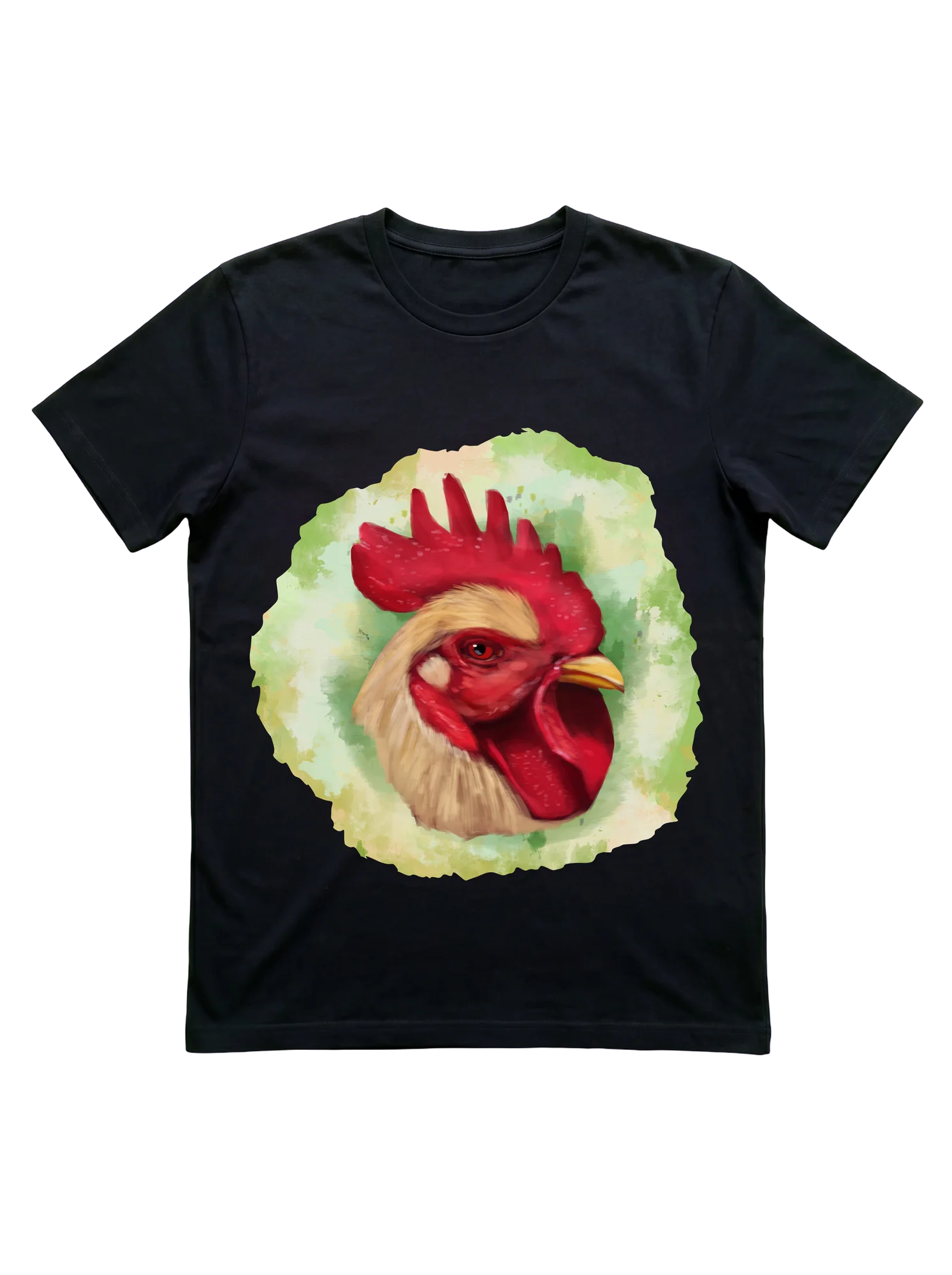 Watercolor Rooster Portrait Shirt for Chicken Farmers