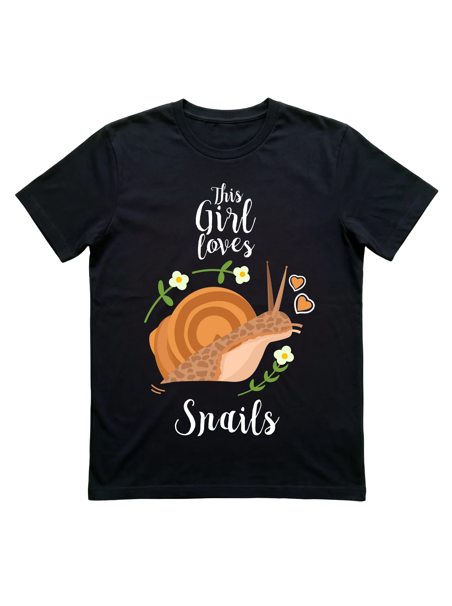 Illustrated Snail Lover T-Shirt for Girls and Women