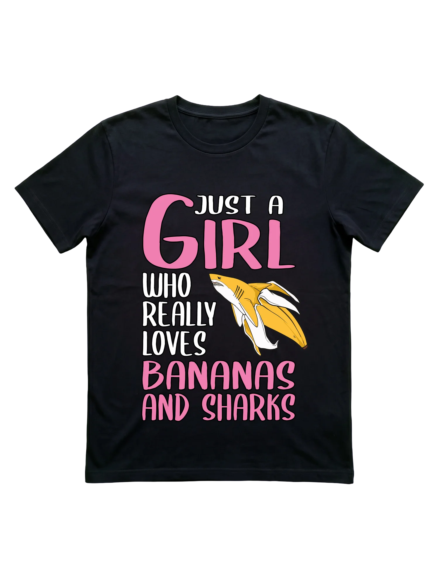Just a Girl Who Loves Bananas and Sharks T-Shirt