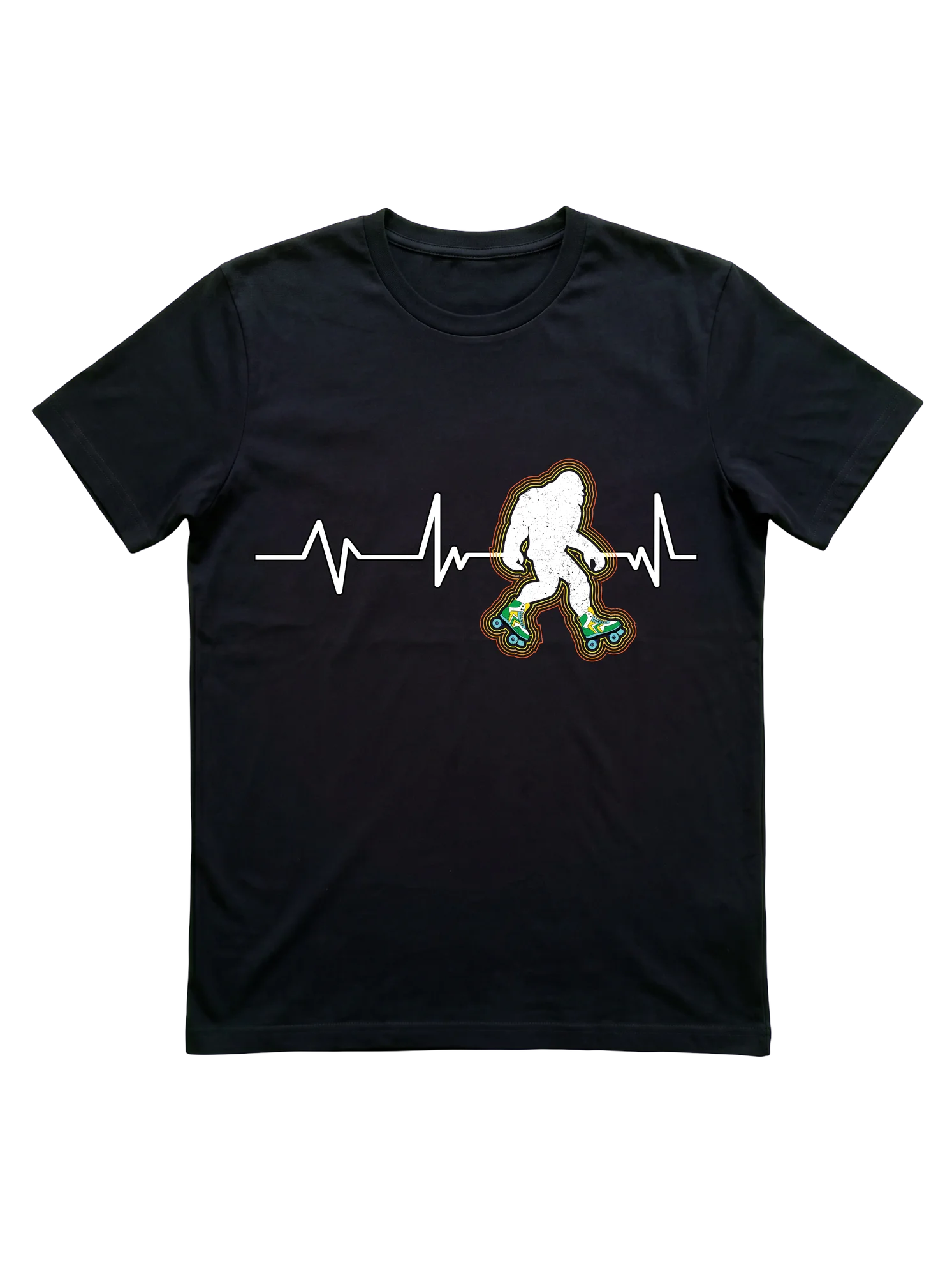 Roller Skating Bigfoot Heartbeat T-Shirt