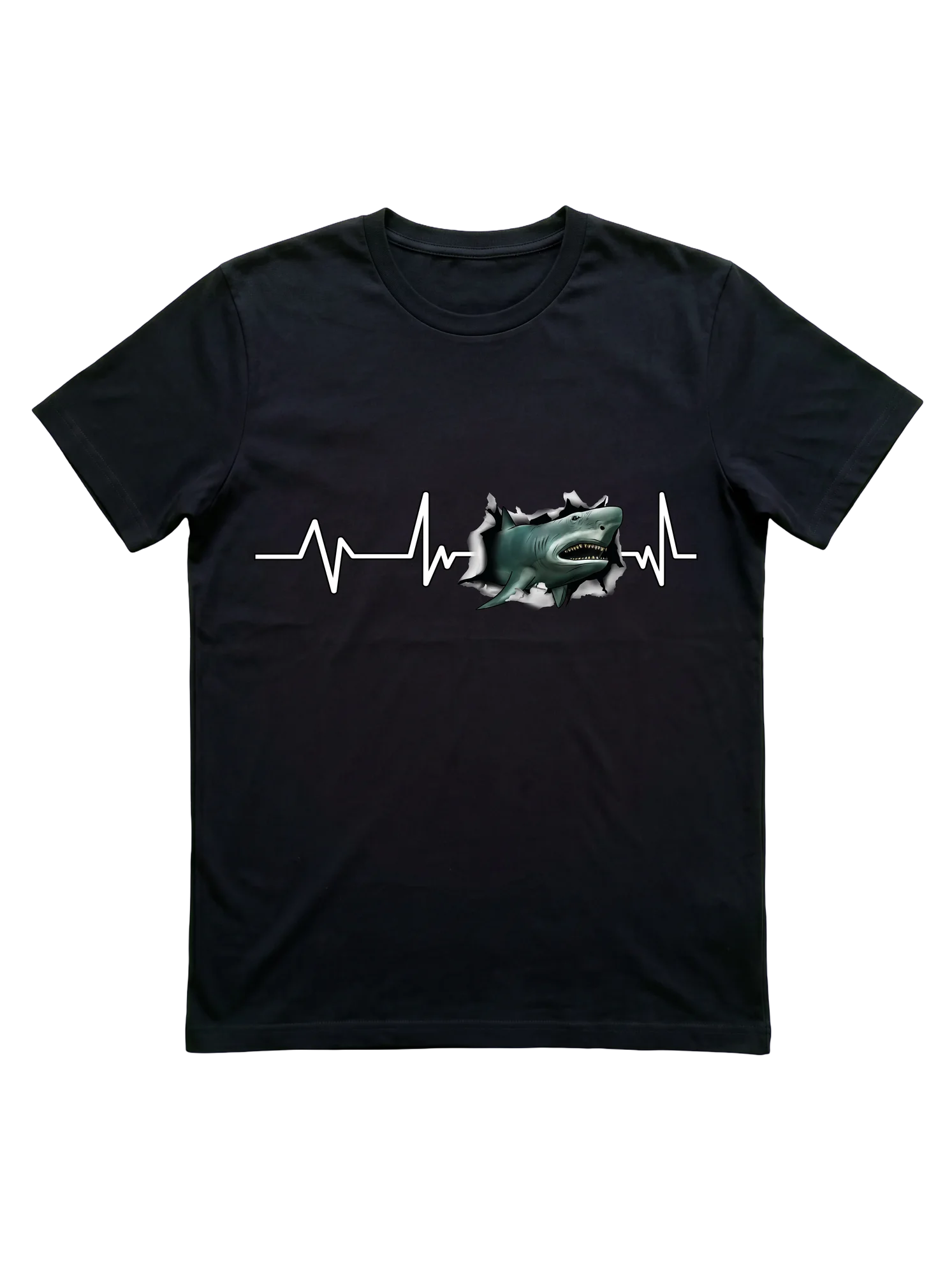 Shark Heartbeat T-Shirt for Ocean Lovers and Divers