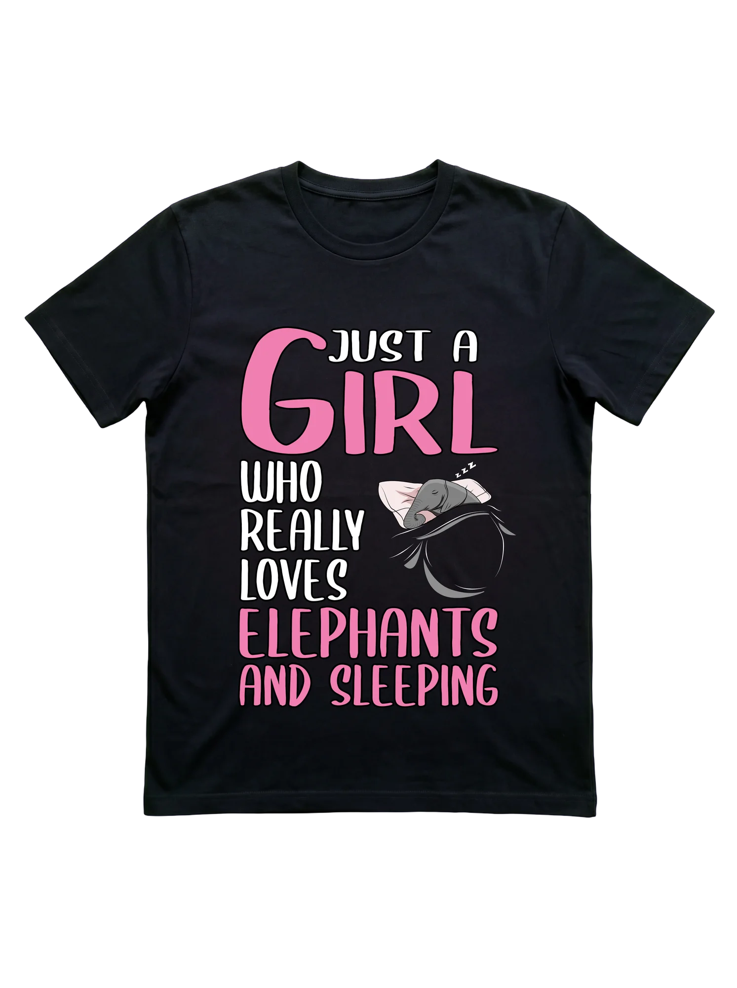 Just a Girl Who Loves Elephants and Sleeping T-Shirt