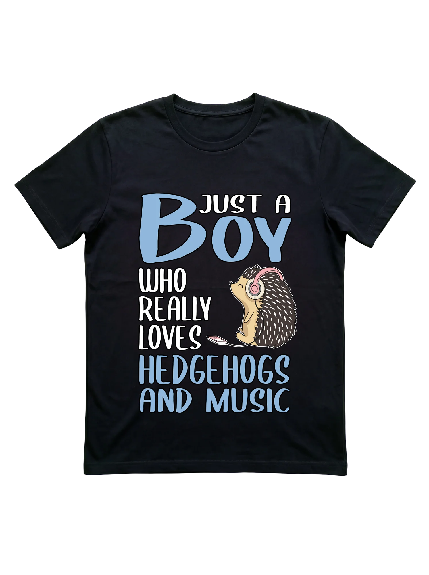 Just a Boy Who Loves Hedgehogs and Music T-Shirt