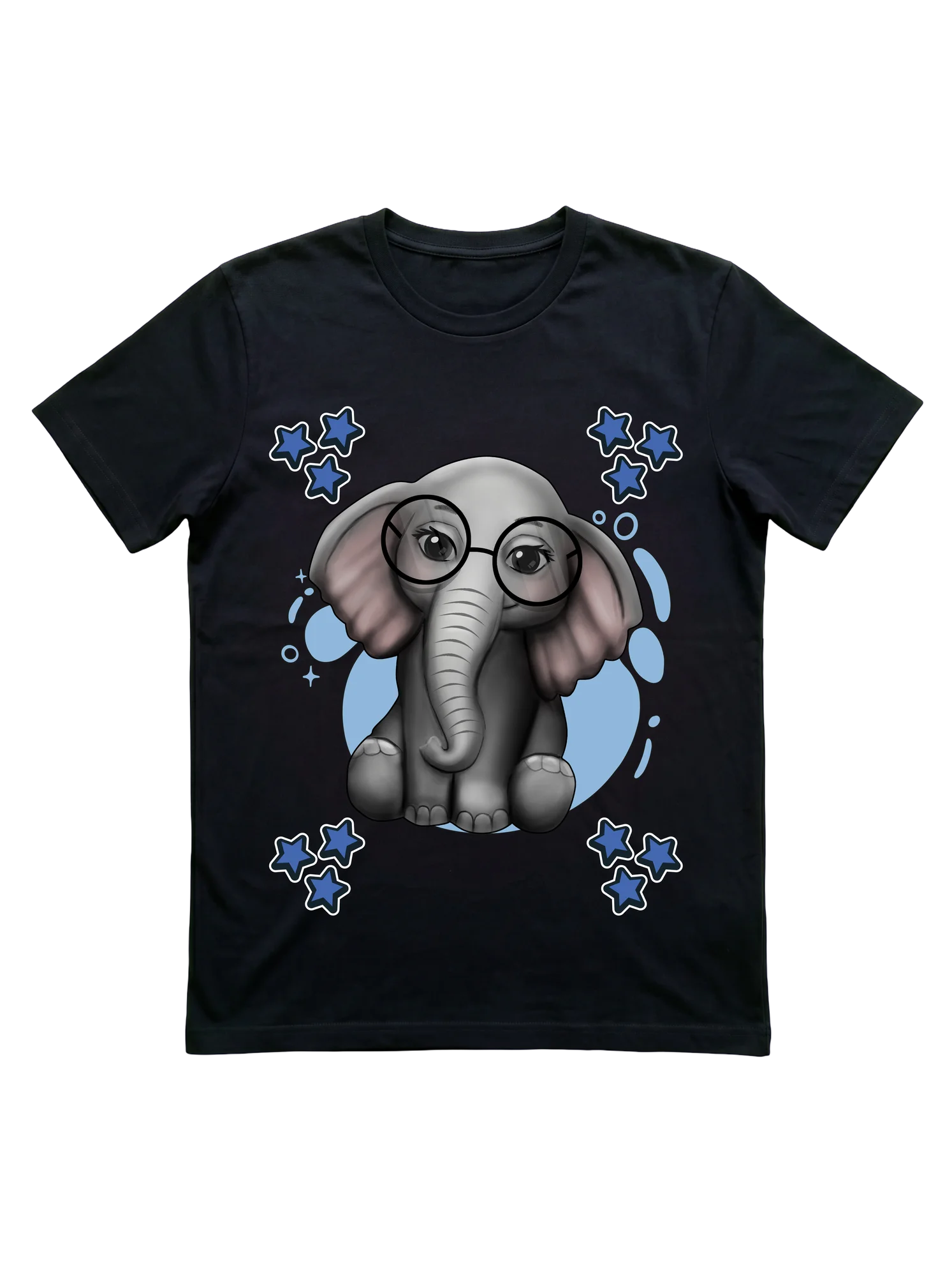 Cute Baby Elephant with Glasses T-Shirt for Kids and Fans