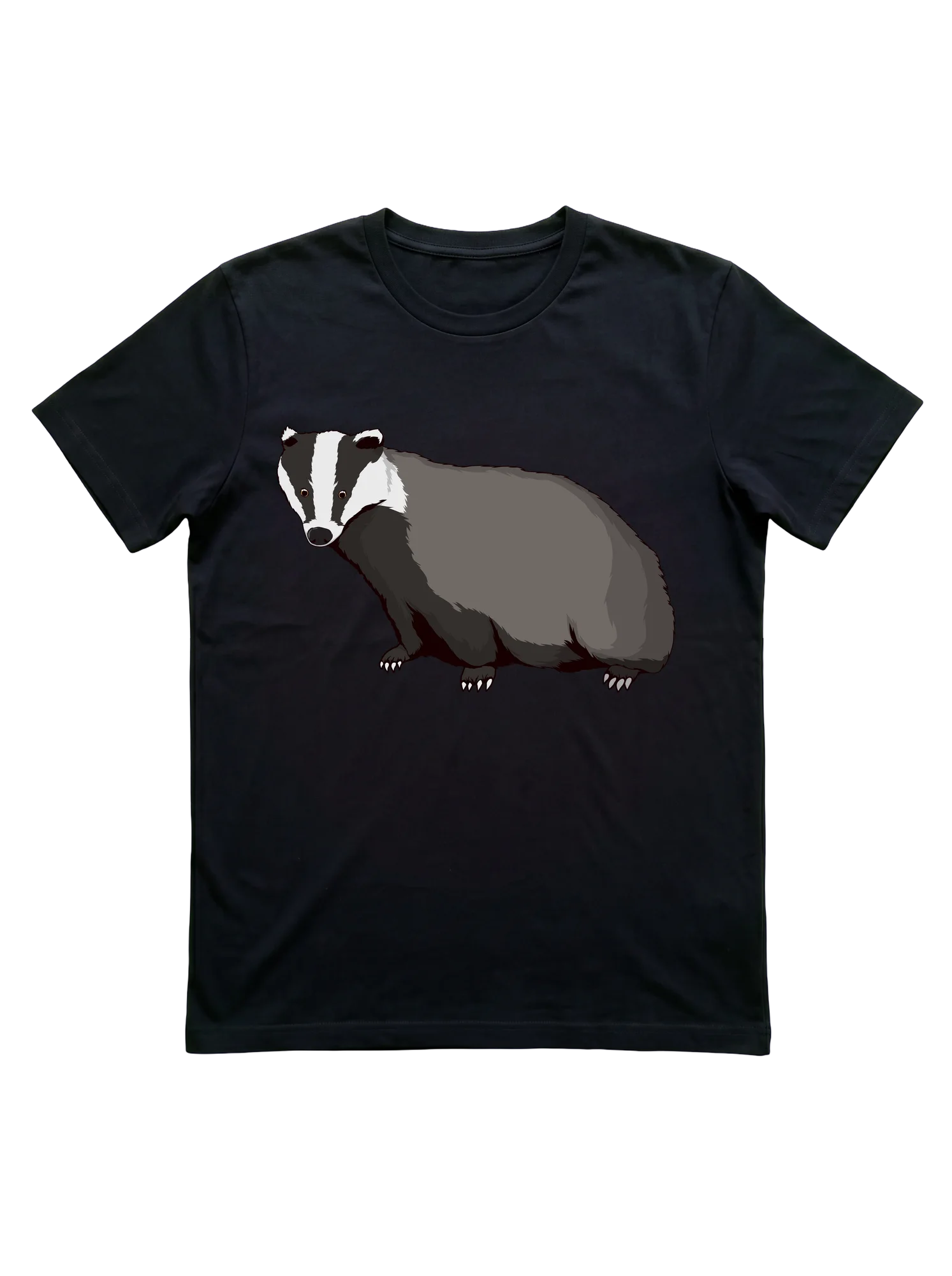 Cute Badger Art Illustration T-Shirt for Wildlife Lovers
