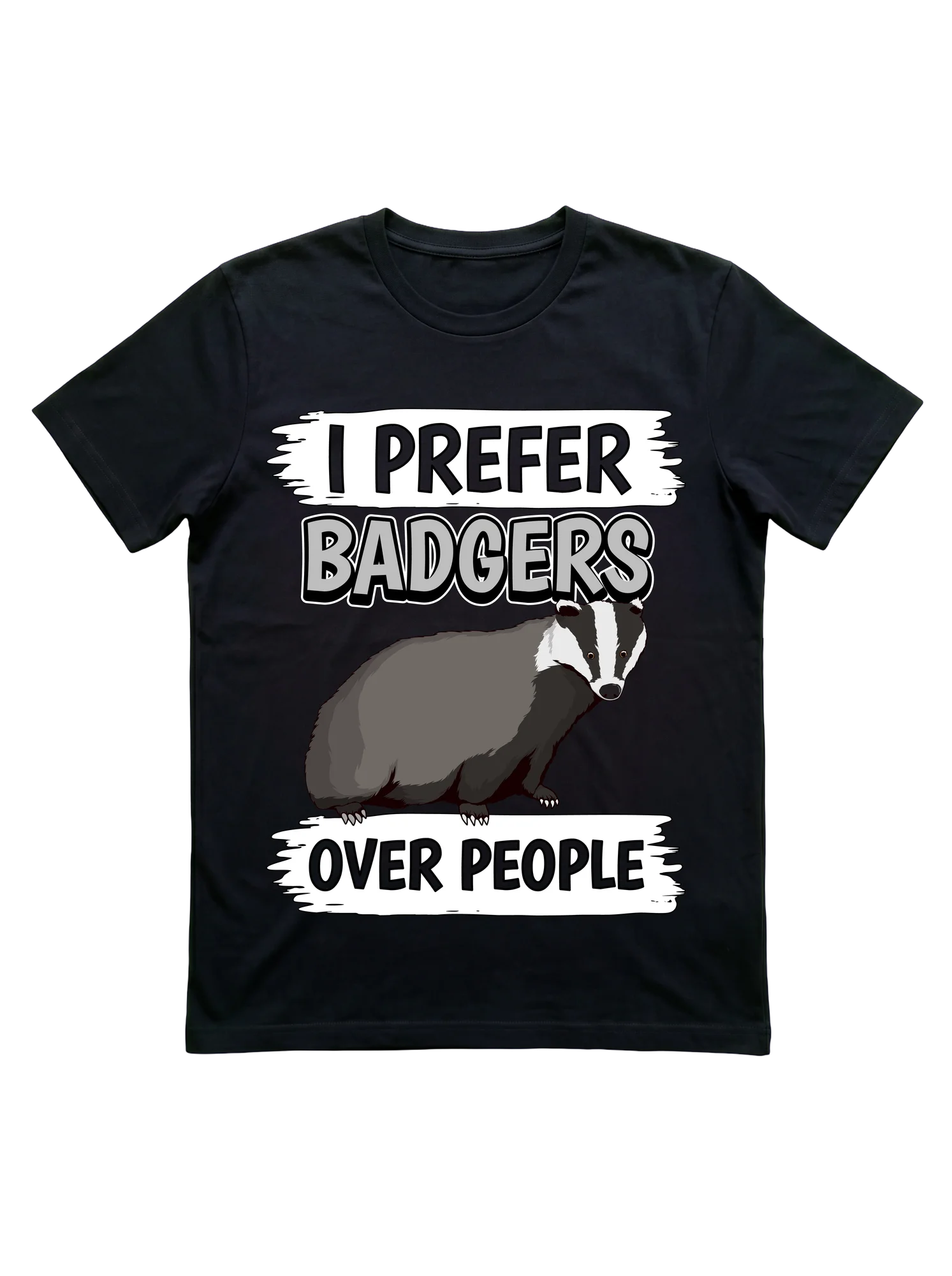 This introvert badger t-shirt states the social policy in black and white.