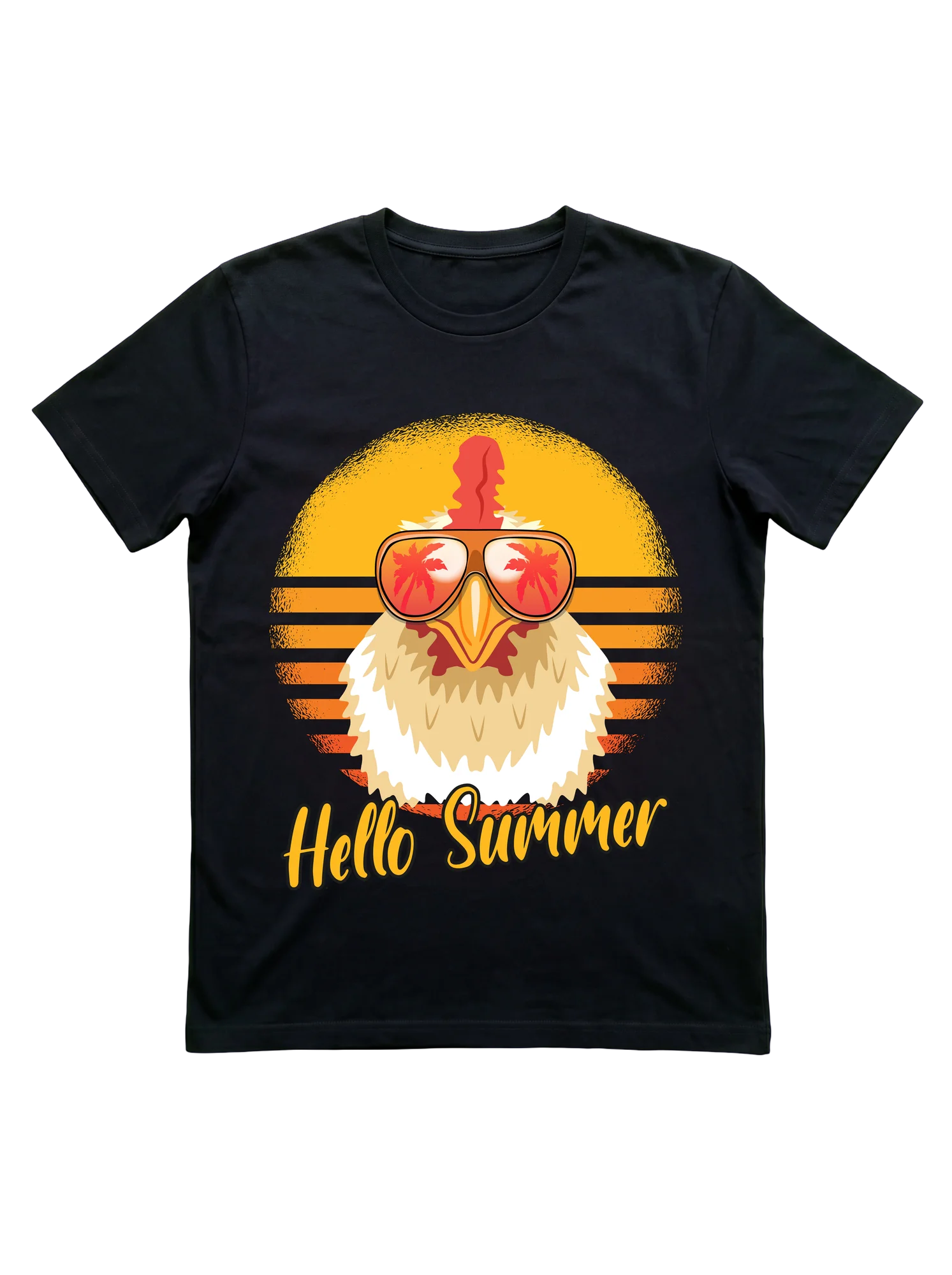 Hello Summer Retro Chicken T-Shirt for Flock Keepers