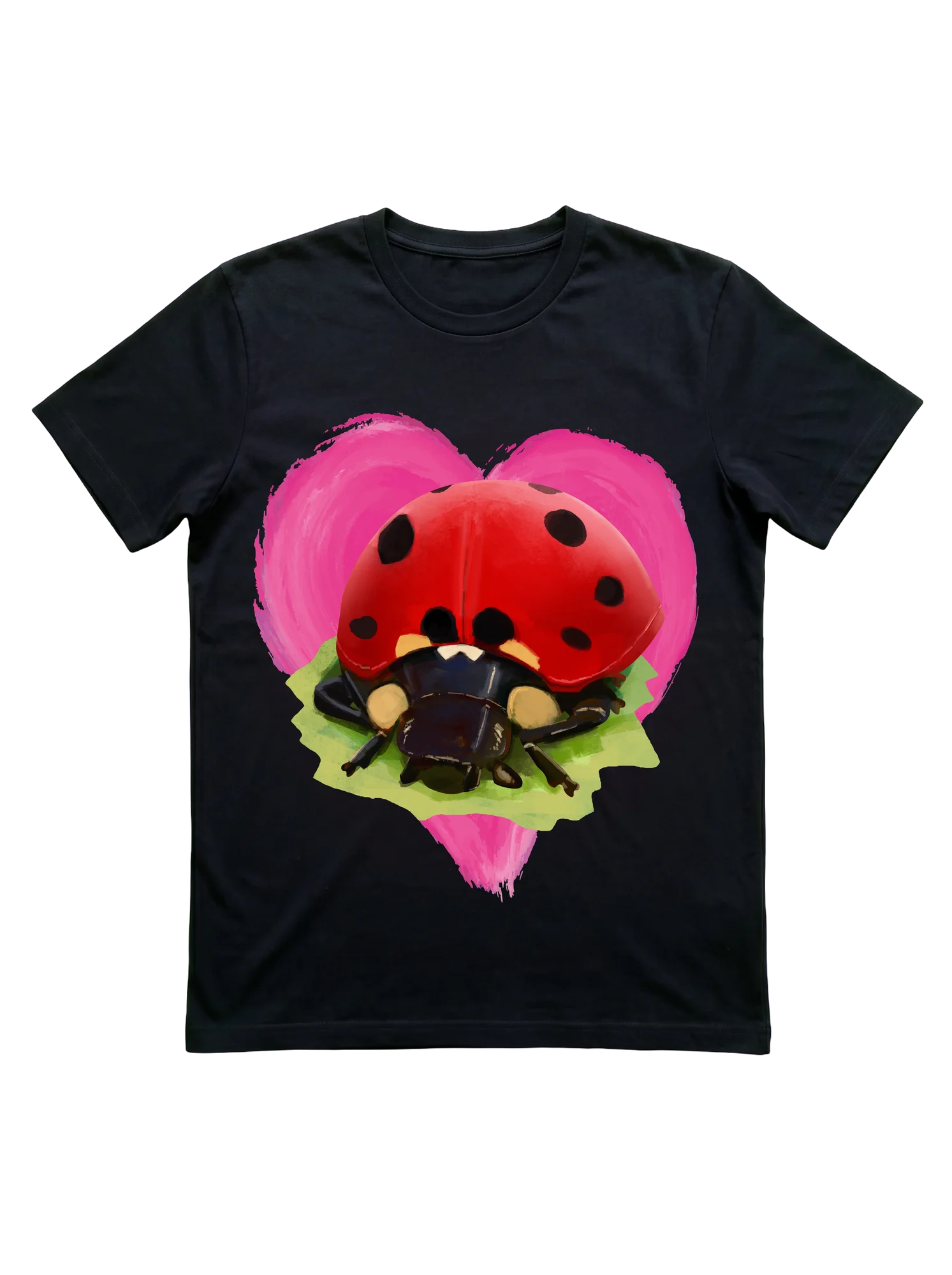 Ladybug Heart T-Shirt for Nature and Garden Lovers