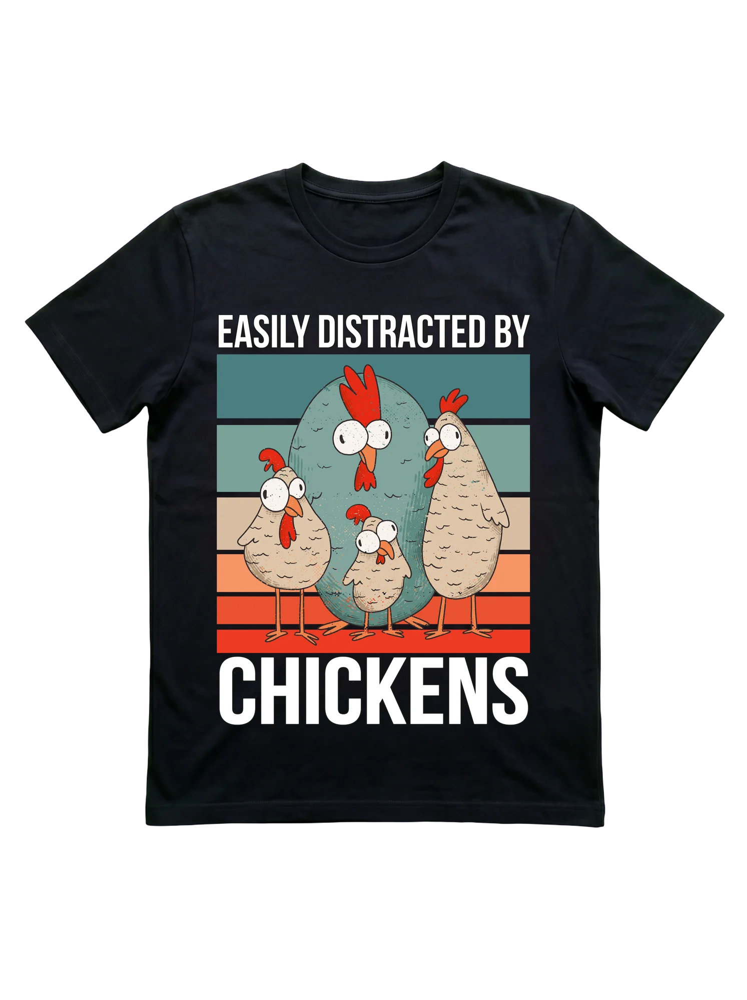 Easily Distracted by Chickens Vintage T-Shirt