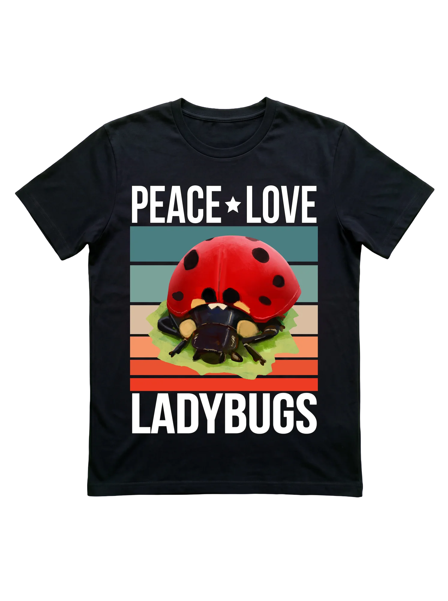 Peace Love Ladybugs Retro Shirt for Nature Lovers
