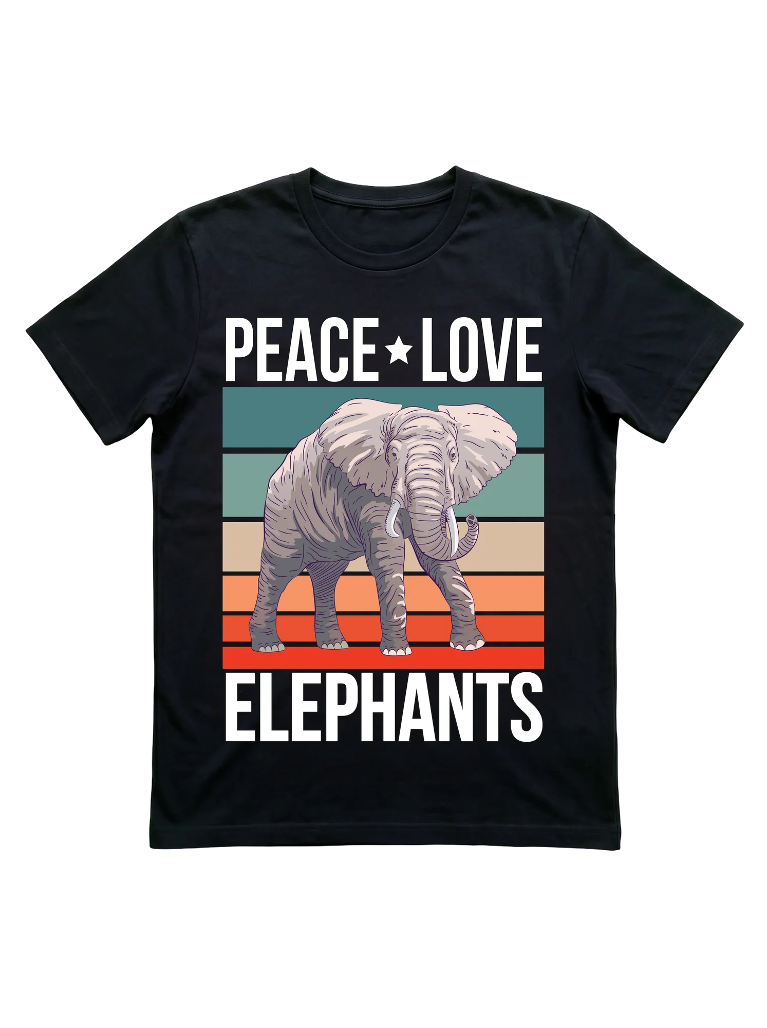 Why Settle for One Color When Retro Sunset Stripes Carry the Elephant?