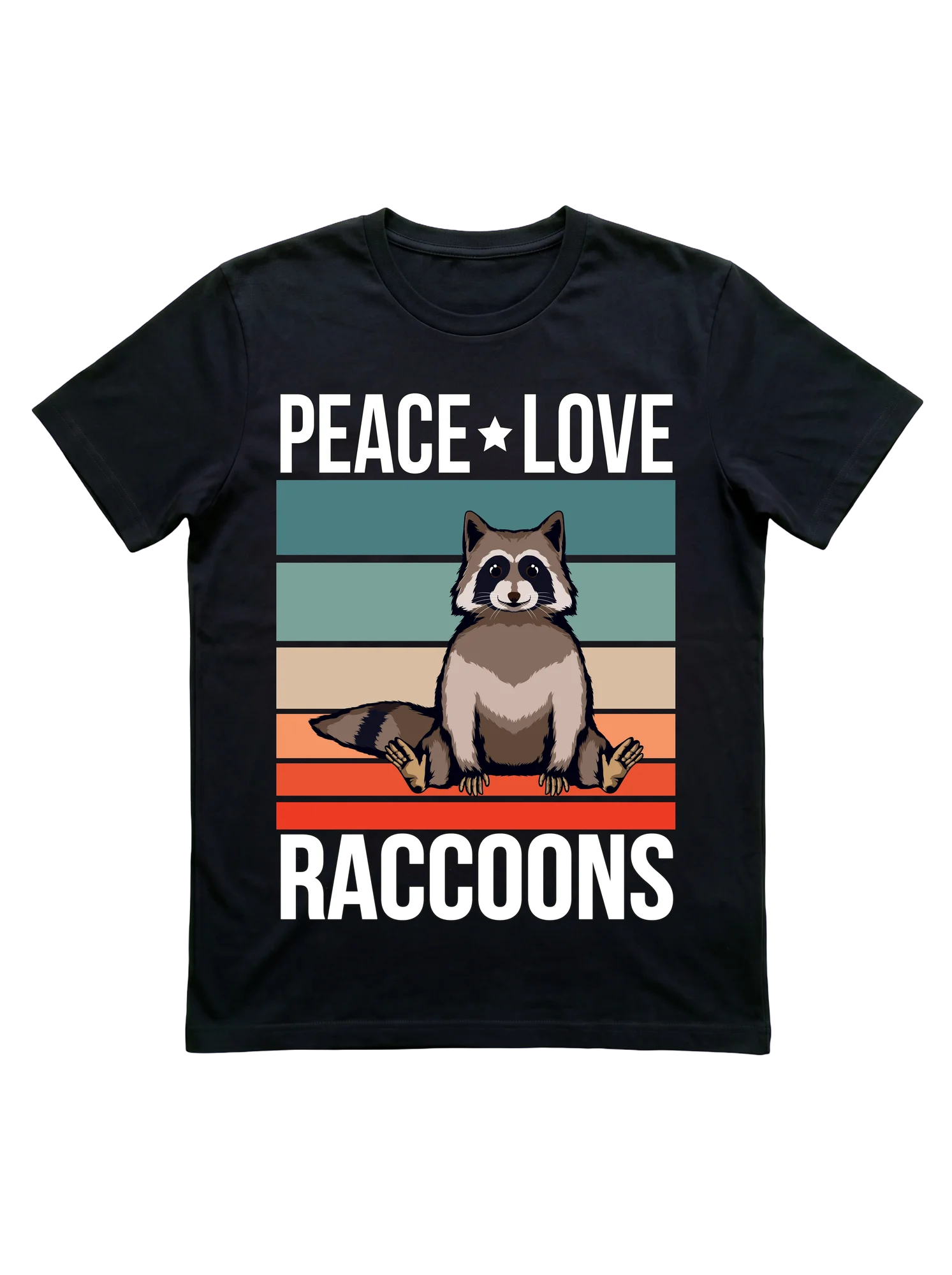 Peace Love Raccoons Vintage T-Shirt for Wildlife Fans