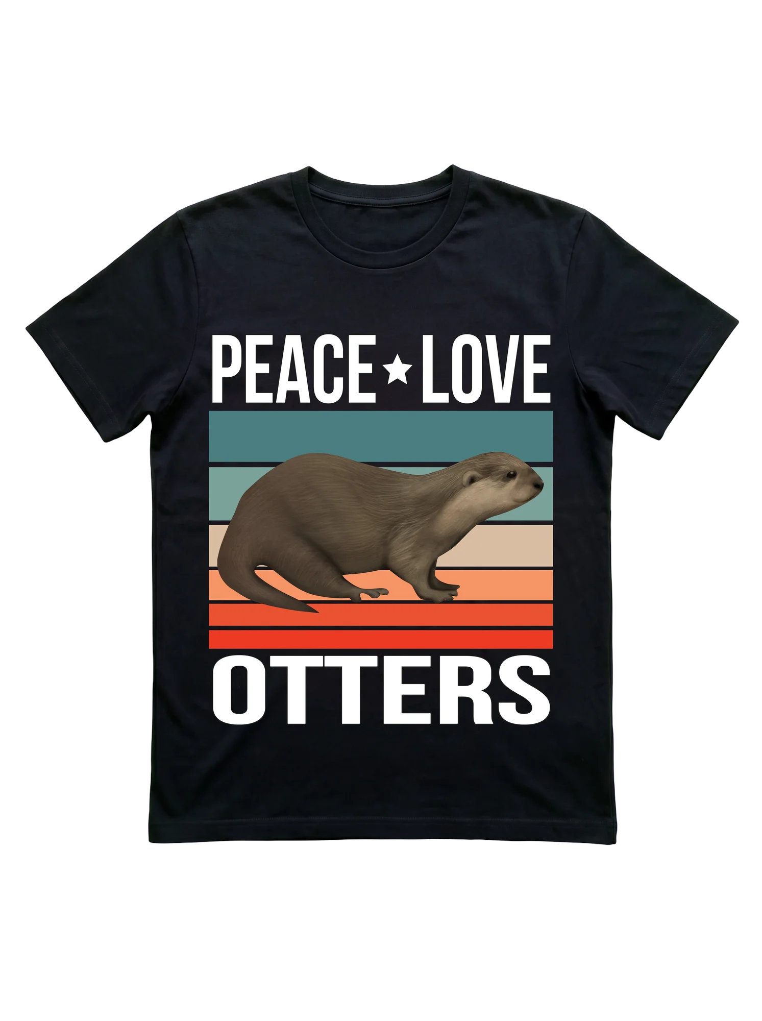 Peace Love Otters Retro Shirt for Wildlife Fans