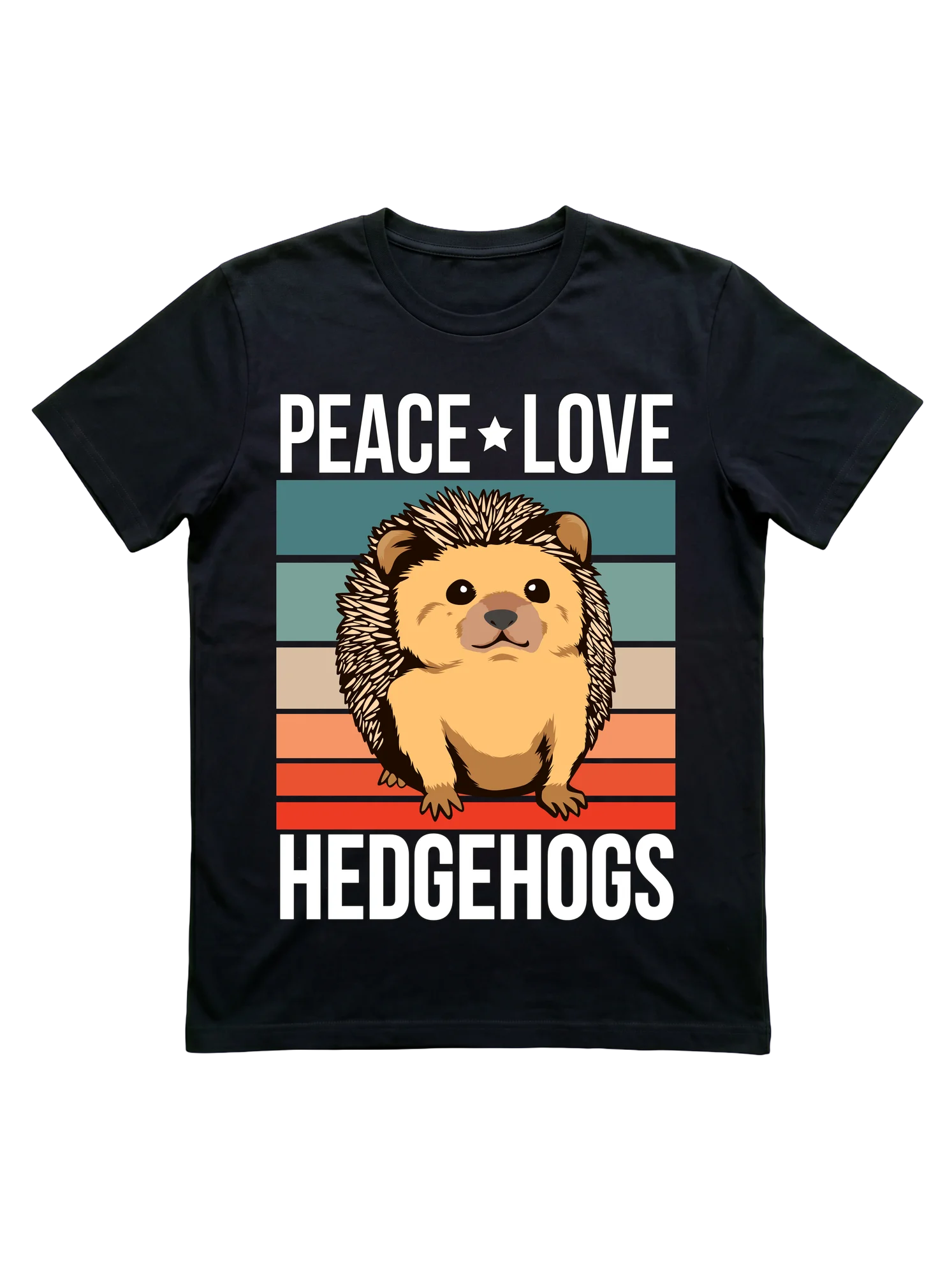 Peace Love Hedgehogs Retro T-Shirt for Pet Lovers