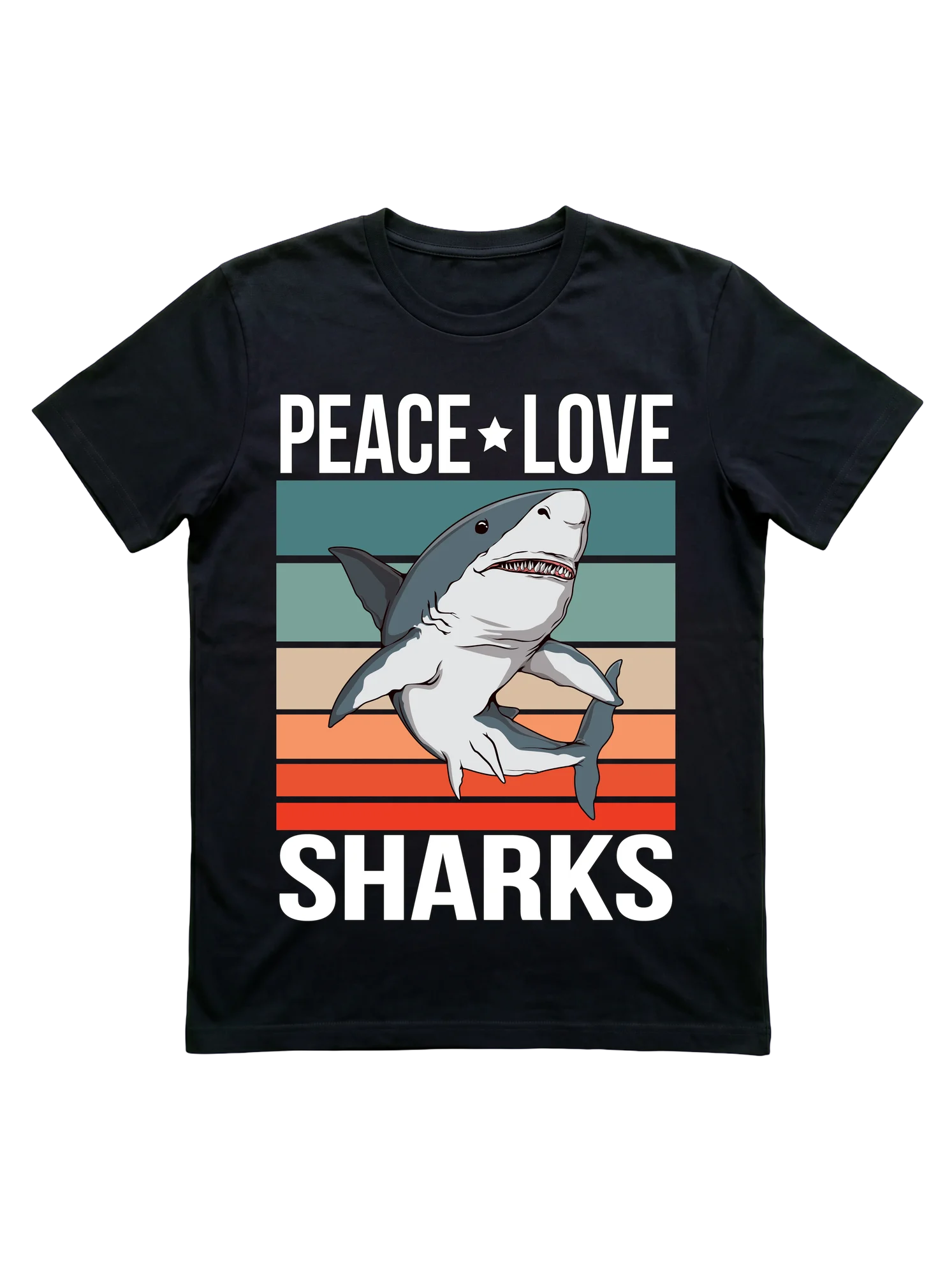 Why does a PEACE LOVE SHARKS t-shirt land harder than a generic activism slogan?