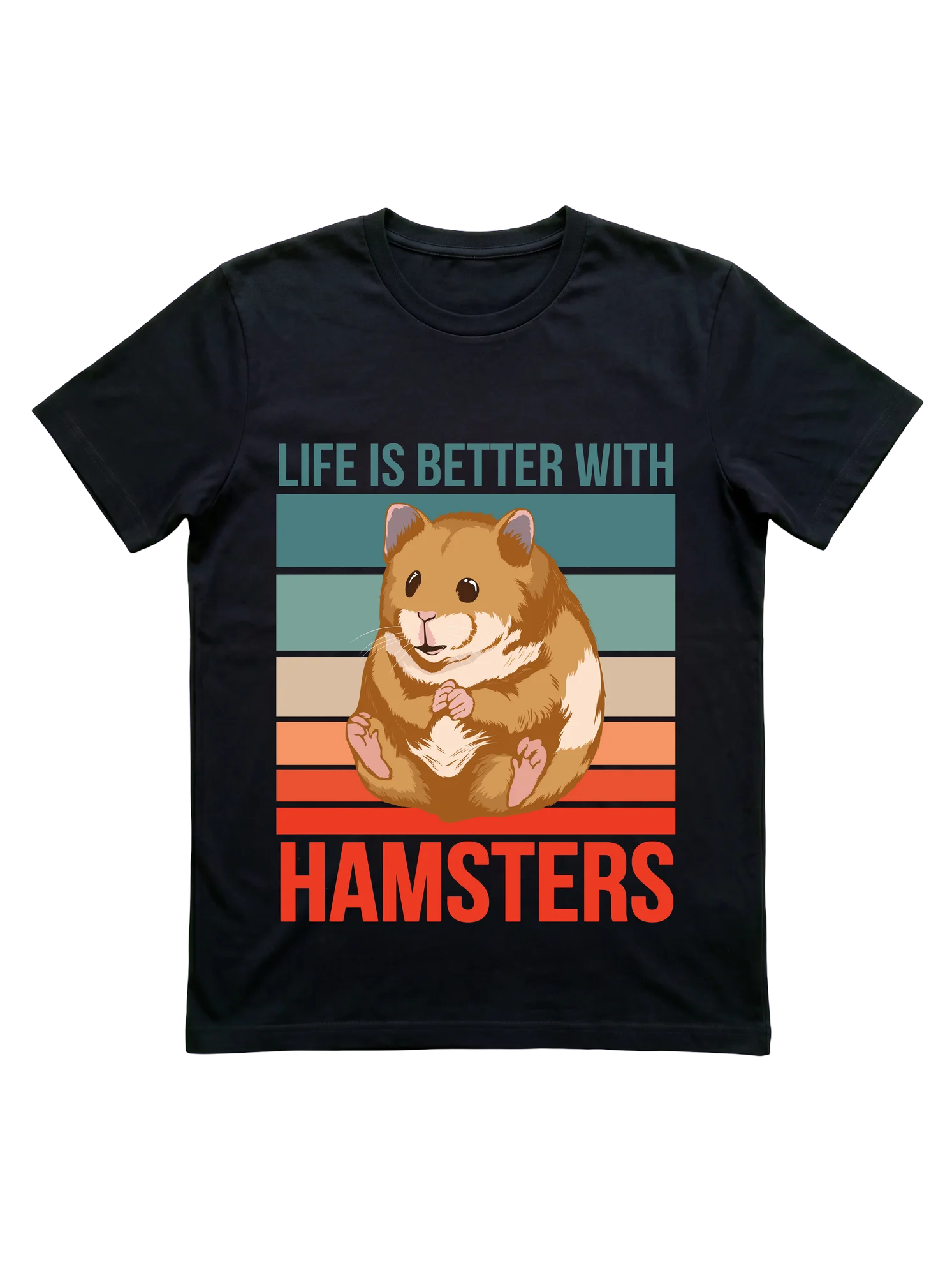 Life Is Better With Hamsters Vintage Retro Tee
